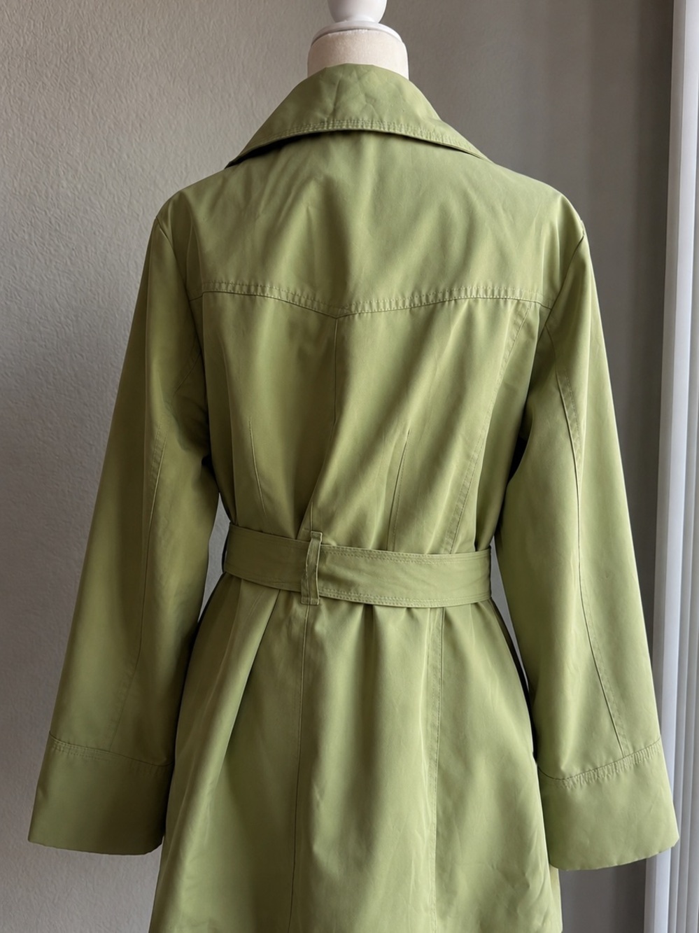 London Fog Green Belted Trench Coat XL - Picture 4 of 8